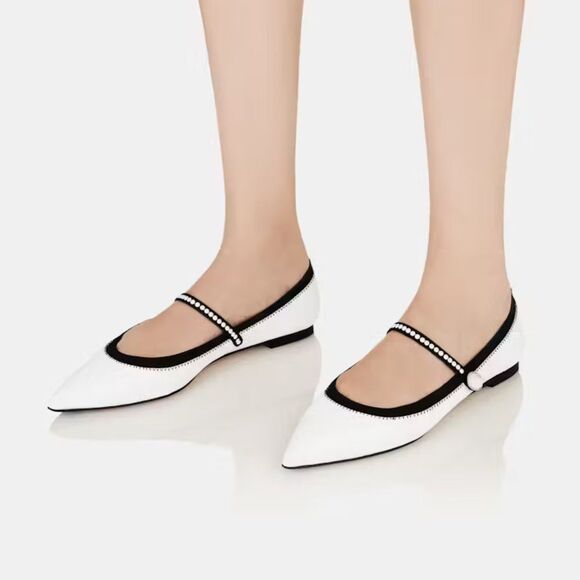 Aquazzura Romy Pearl-Embellished Flats size 38.5 - Picture 3 of 14